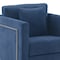 Armen Living Heritage Blue Fabric Upholstered Accent Chair with Brushed Stainless Steel Legs LCHT1BLUE - alternate 5